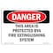 Signmission OSHA Sign, 10" Height, Rigid Plastic, This Area Is Protected By A Fire Extinguishing, Landscape OS-DS-P-1014-L-2375 - alternate 1